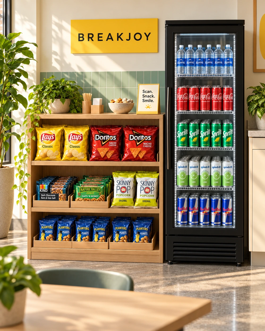 A Breakjoy shelf and drinks cooler, concept visualization