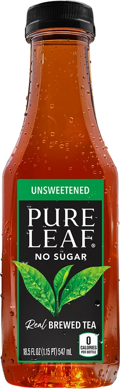 Pure Leaf Unsweetened Tea — Unsweetened black iced tea · 18.5 fl oz bottle